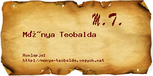 Mánya Teobalda névjegykártya